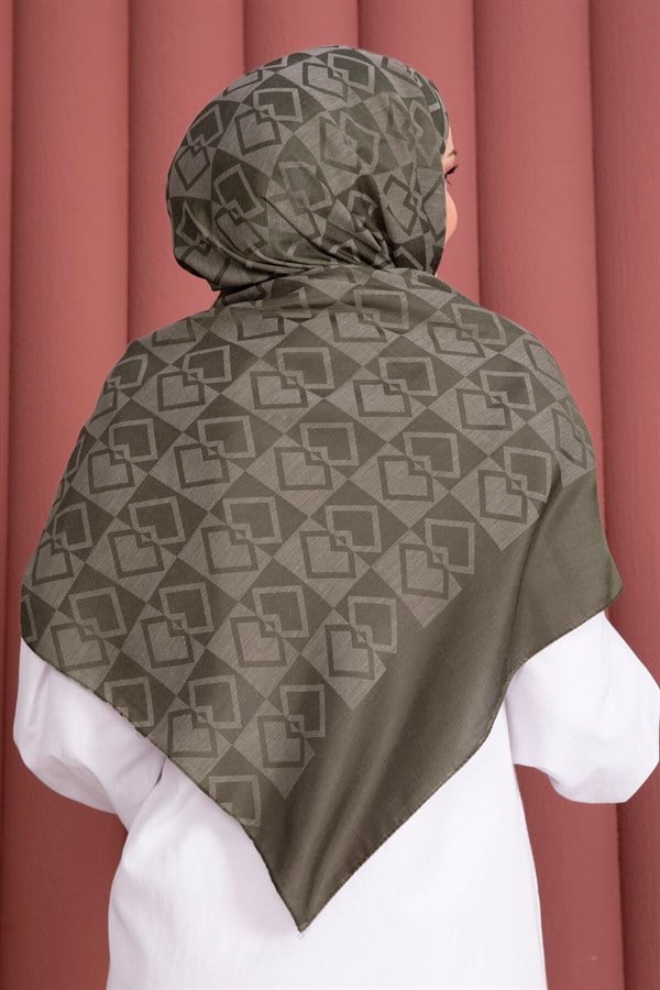 Premium Pattern Jacquard Shawl Series Khaki