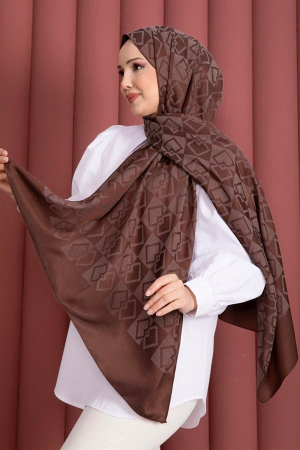 Premium Pattern Jacquard Shawl Series Coffee