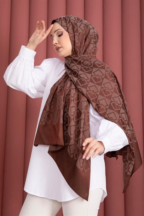 Premium Pattern Jacquard Shawl Series, Terracotta