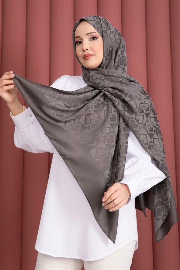 Premium Pattern Jacquard Shawl Series Dark Grey