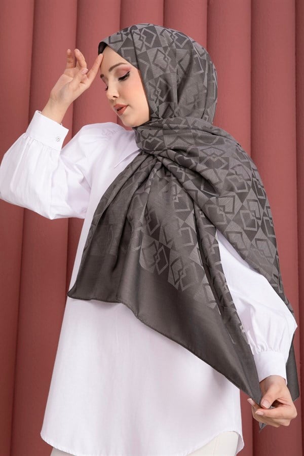 Premium Pattern Jacquard Shawl Series Dark Grey
