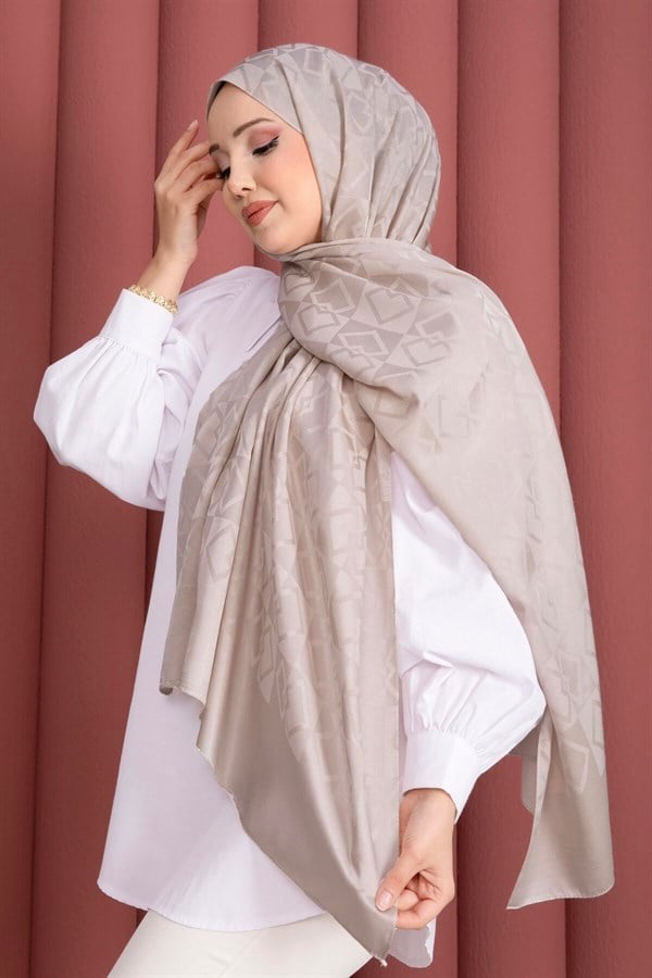 Premium Pattern Jacquard Shawl Series Cream