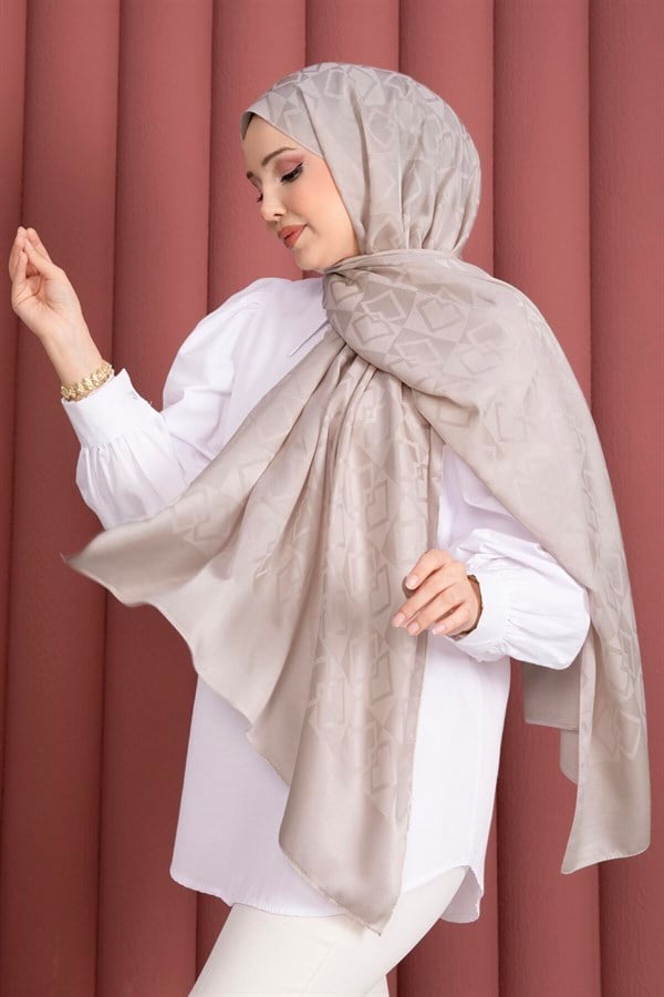 Premium Pattern Jacquard Shawl Series Cream