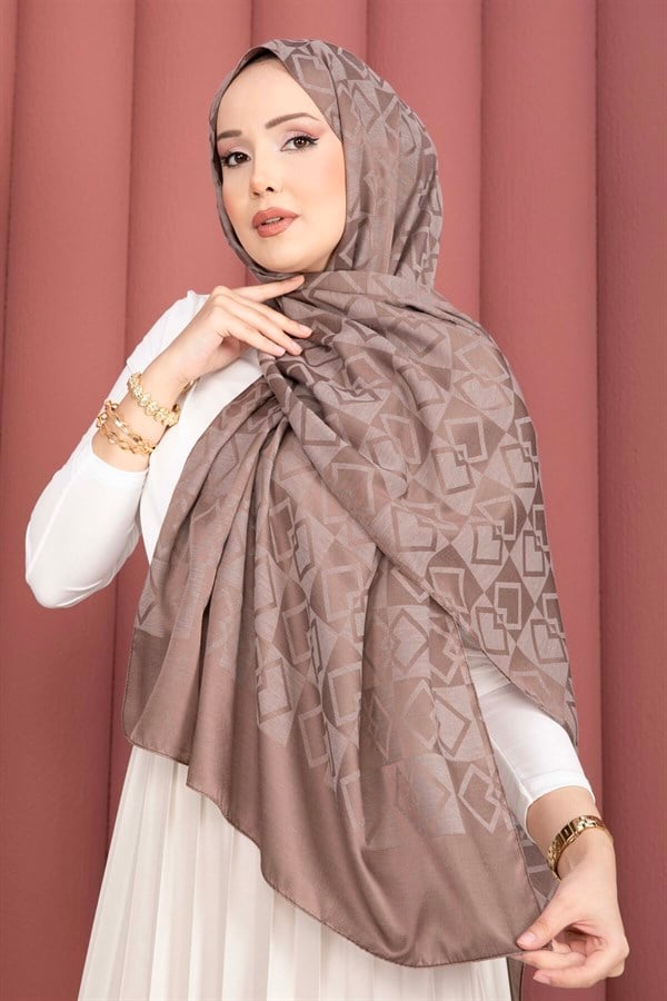 Premium Pattern Jacquard Shawl Series Latte