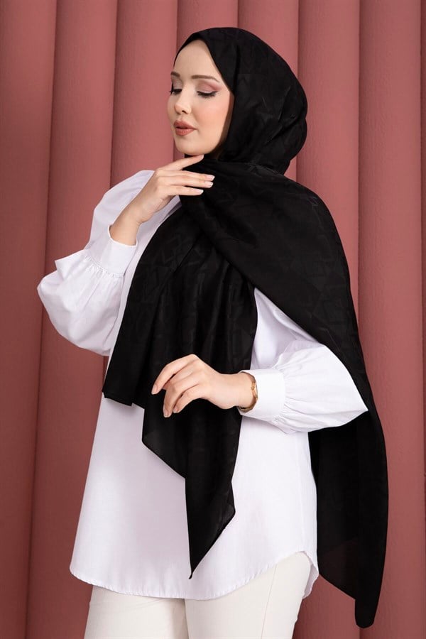 Premium Pattern Jacquard Shawl Series Black