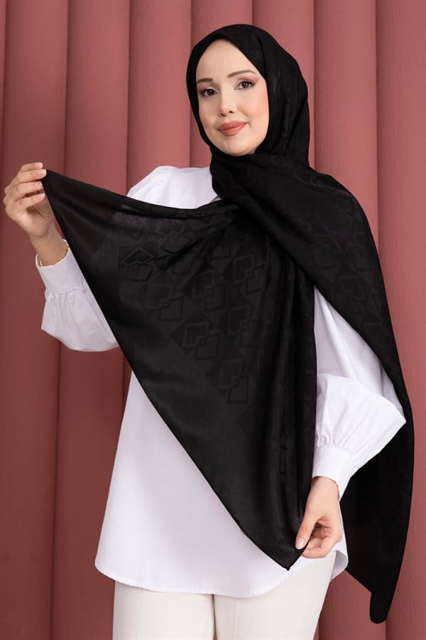 Premium Pattern Jacquard Shawl Series Black