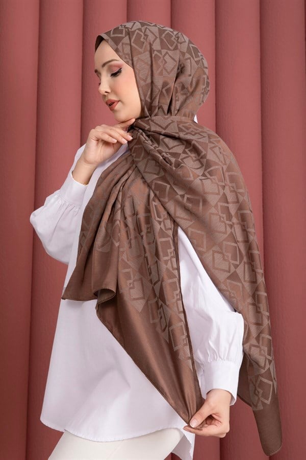 Premium Pattern Jacquard Shawl Series Tan