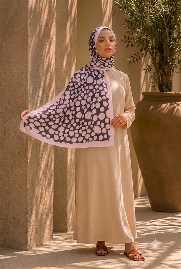 Polka Dot Pattern Scarf Series LIGHT POWDER