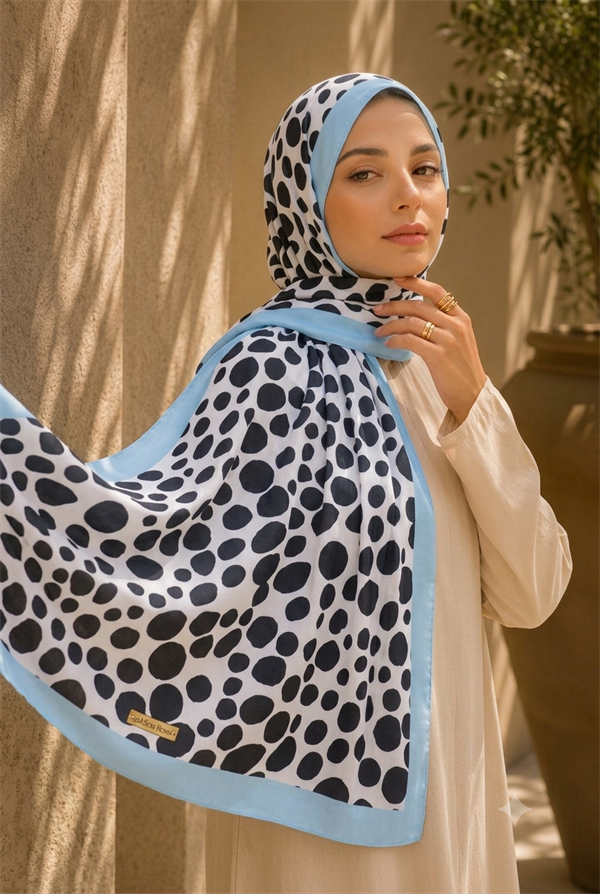 Polka Dot Pattern Scarf Series Baby Blue