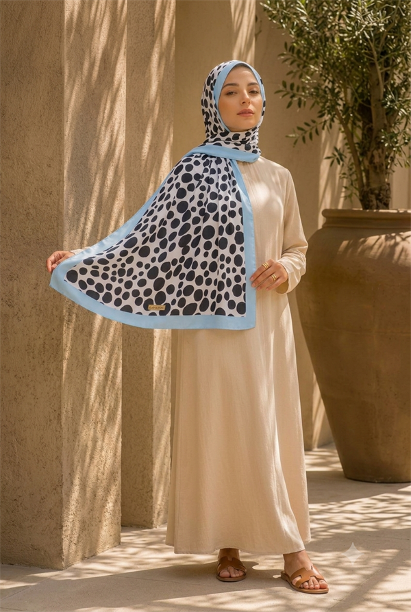 Polka Dot Pattern Scarf Series Baby Blue