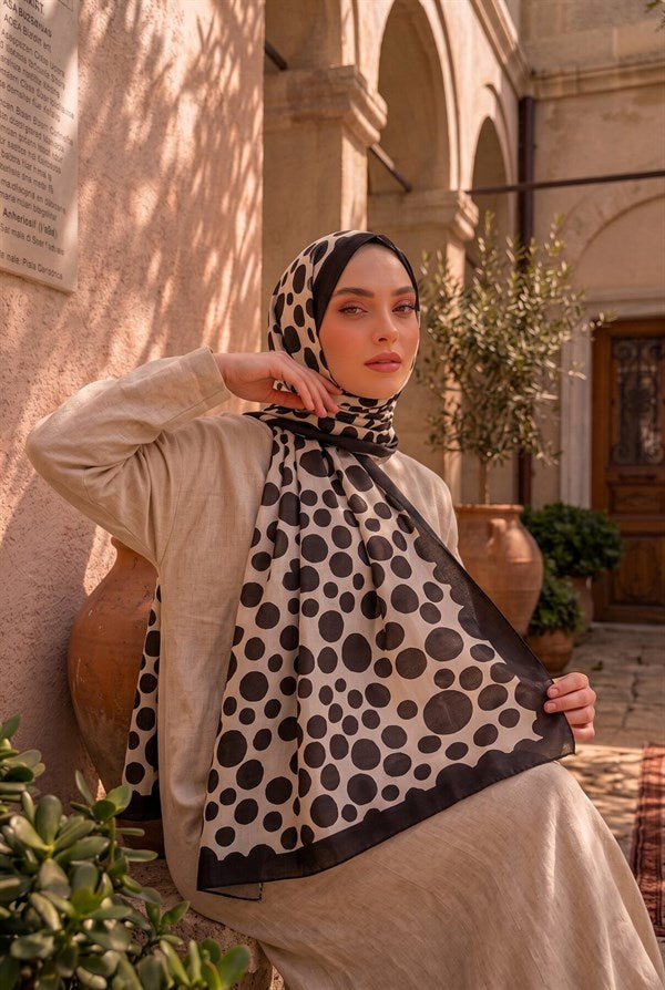 Polka Dot Pattern Scarf Series Coffee