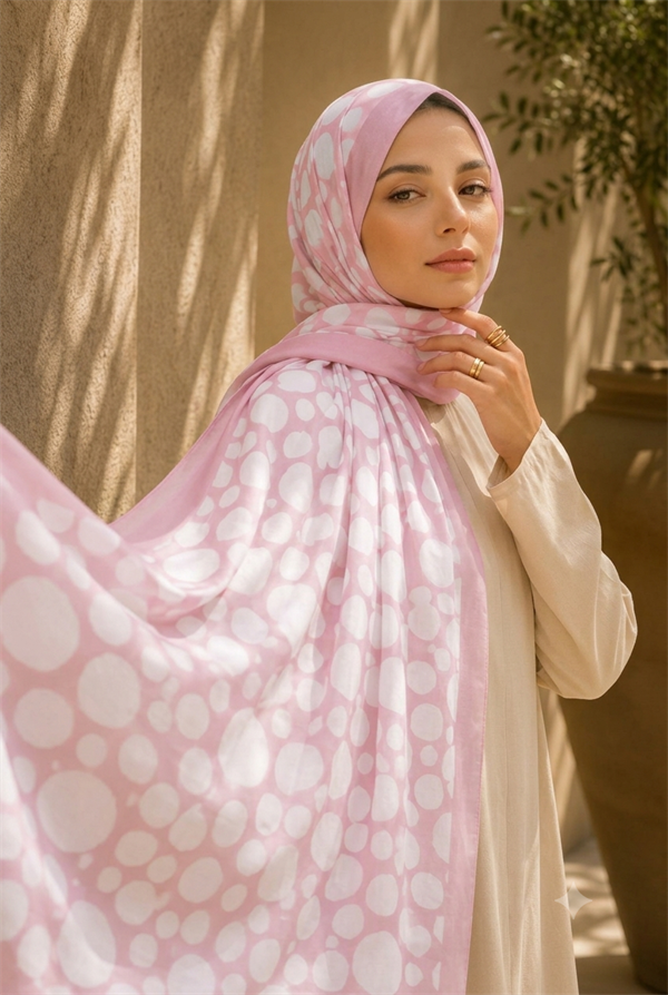 Polka Dot Pattern Scarf Series Pink