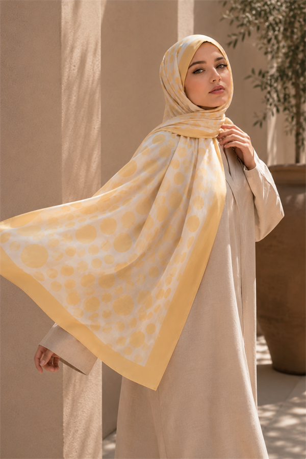 Polka Dot Pattern Scarf Series Yellow