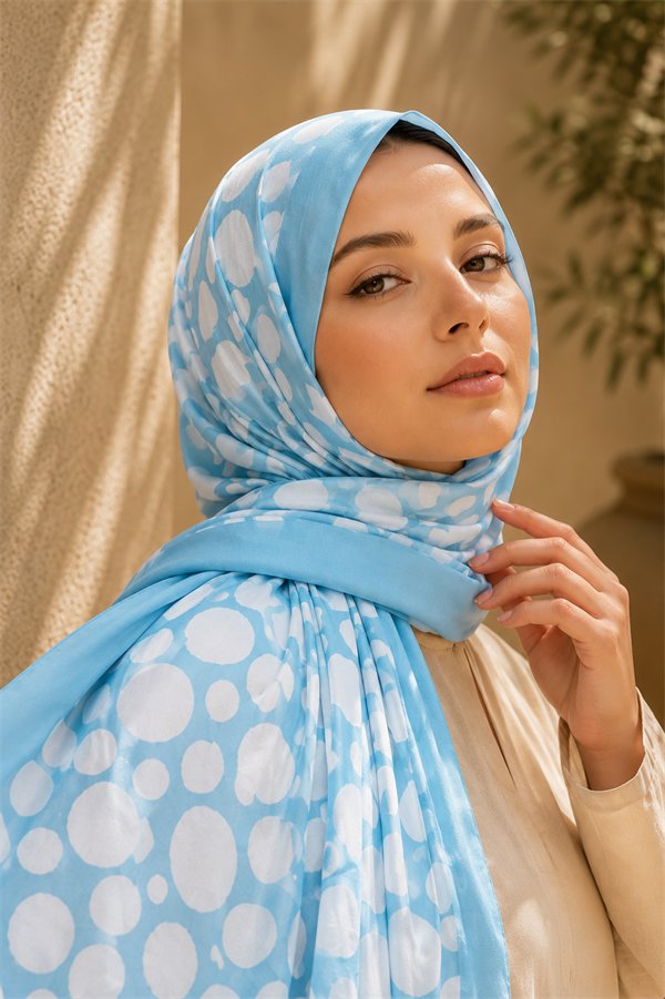 Polka Dot Pattern Scarf Series Turquoise