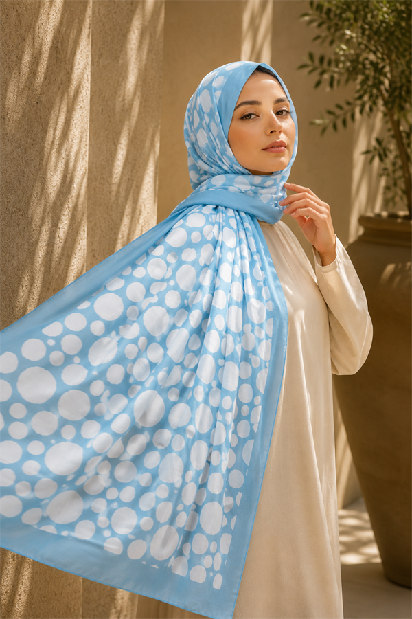 Polka Dot Pattern Scarf Series Turquoise