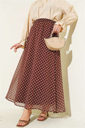 Polka Dot Chiffon Skirt, Brown