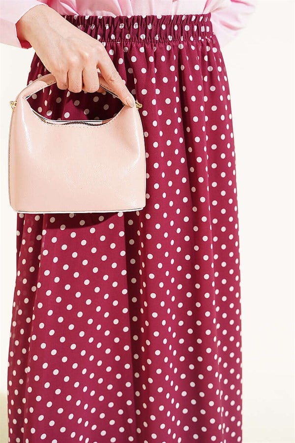 Polka Dot Chiffon Skirt, Plum