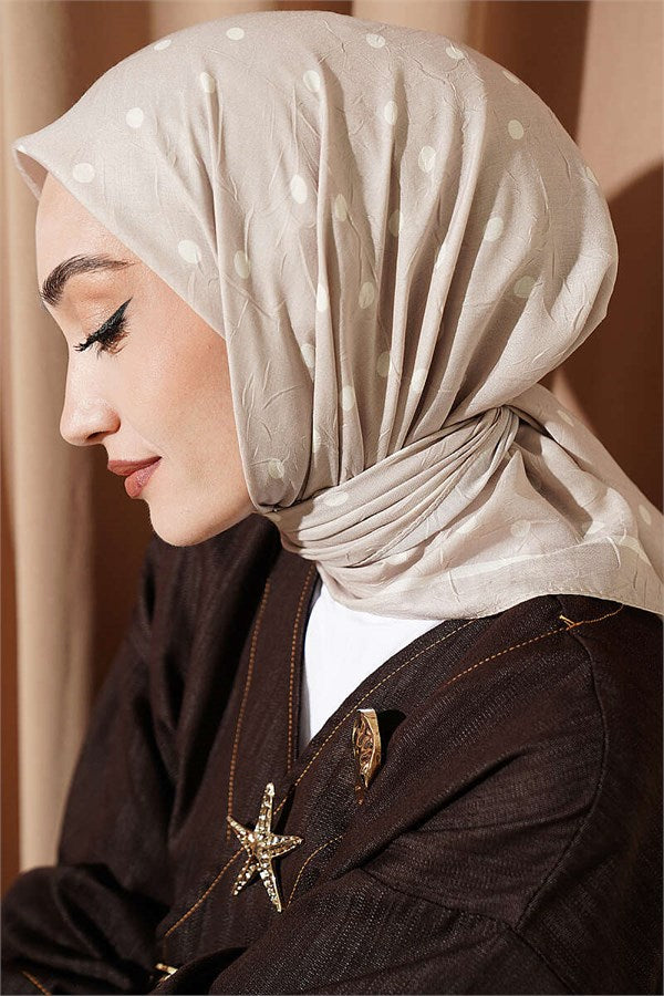 Polka Dot Bamboo Kash Scarf Beige