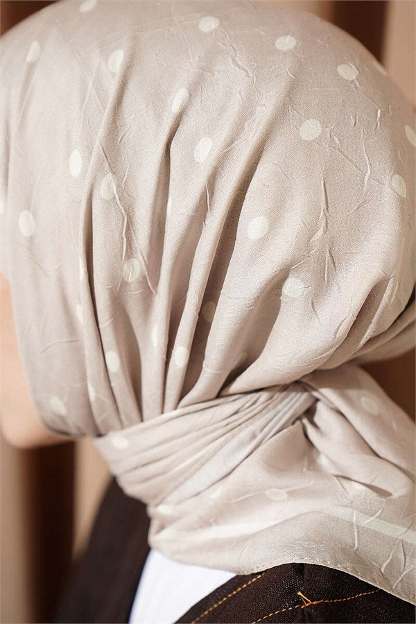 Polka Dot Bamboo Kash Scarf Beige
