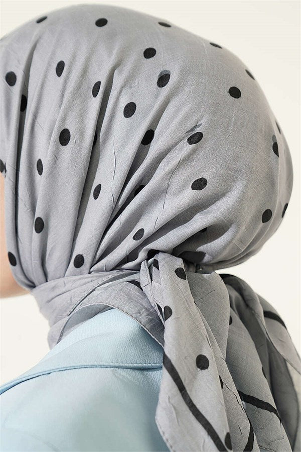 Polka Dot Bamboo Kash Scarf Grey