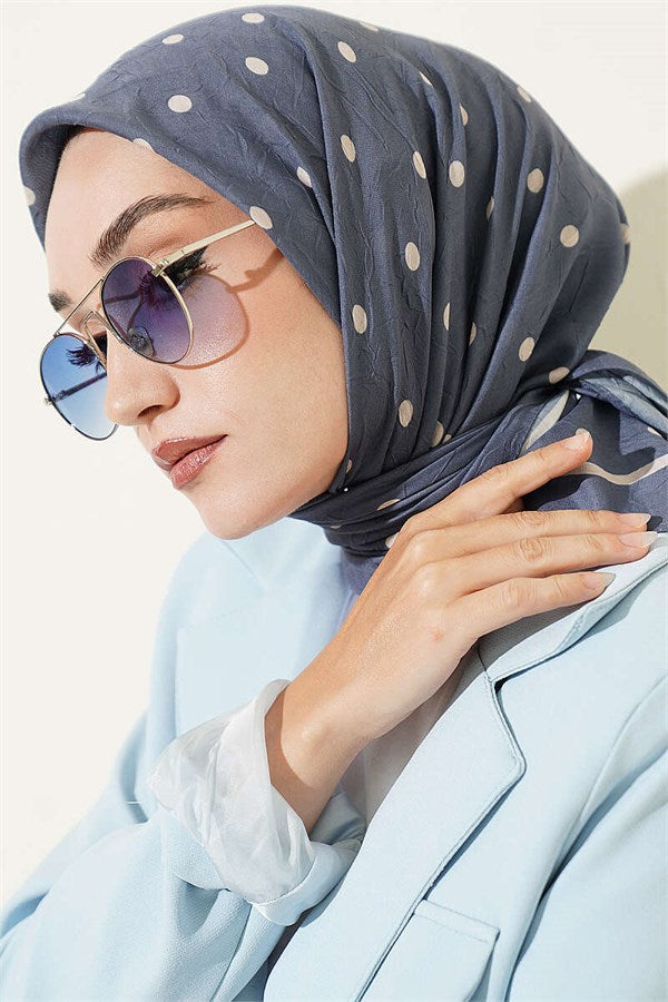 Polka Dot Bamboo Kash Scarf Indigo