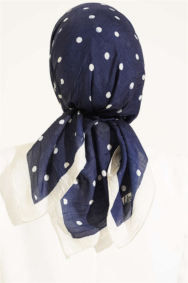 Polka Dot Bamboo Kash Scarf Navy Blue