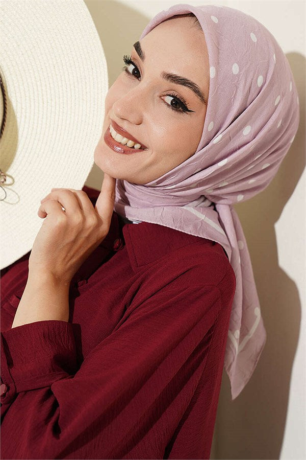Polka Dot Bamboo Knit Scarf Powder Pink