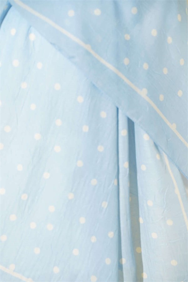 Polka Dot Bamboo Kras Scarf Baby Blue