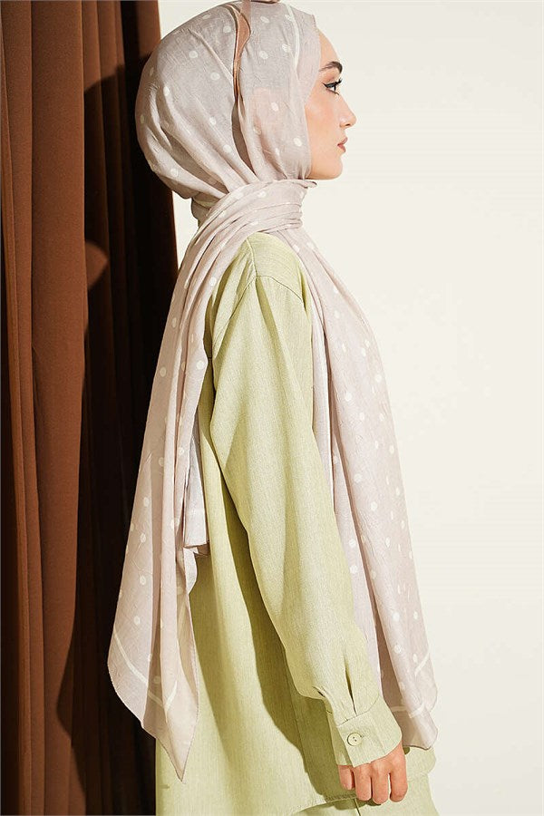 Polka Dot Bamboo Krasnoye Shawl Beige
