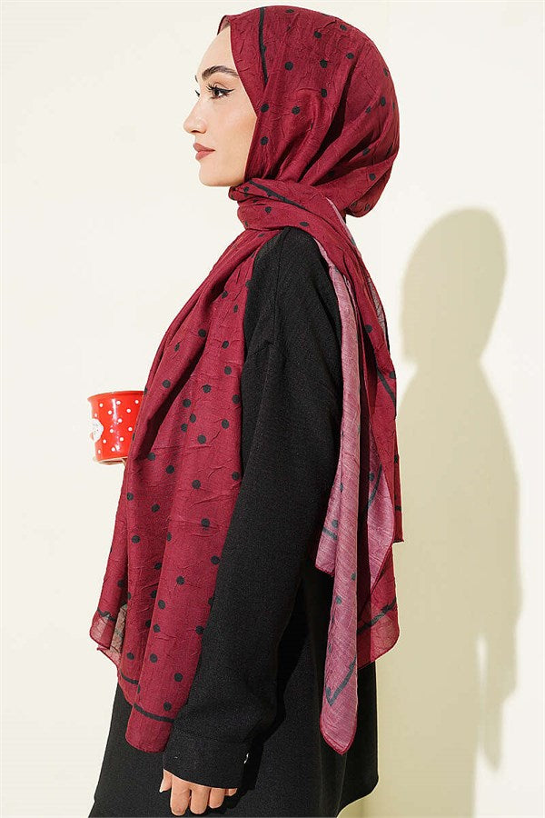 Polka Dot Bamboo Krasnoye Shawl Burgundy