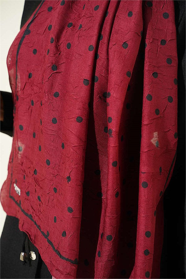 Polka Dot Bamboo Krasnoye Shawl Burgundy