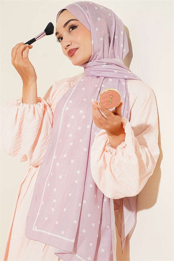 Polka Dot Bamboo Crayon Shawl Powder Pink