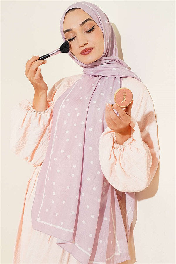 Polka Dot Bamboo Crayon Shawl Powder Pink