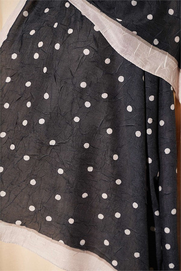 Polka Dot Bamboo Krasnoye Shawl Black Beige