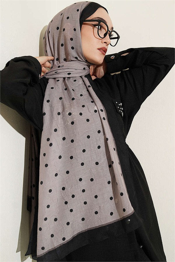 Polka Dot Bamboo Krasnoye Shawl Black Mink