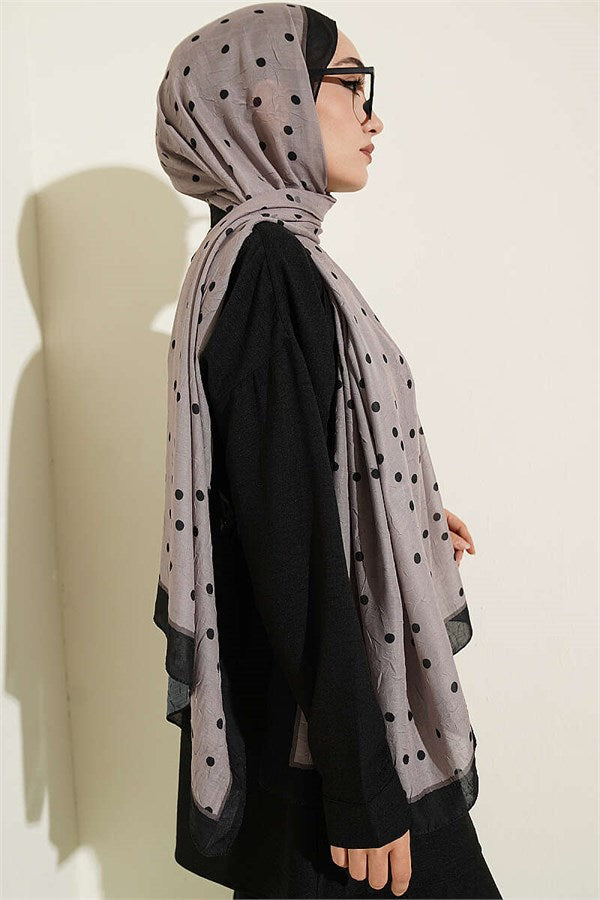Polka Dot Bamboo Krasnoye Shawl Black Mink