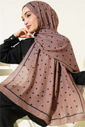 Polka Dot Bamboo Crush Shawl in Milk Coffee