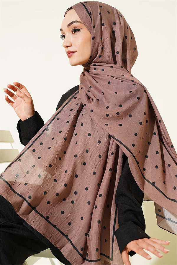 Polka Dot Bamboo Crush Shawl in Milk Coffee