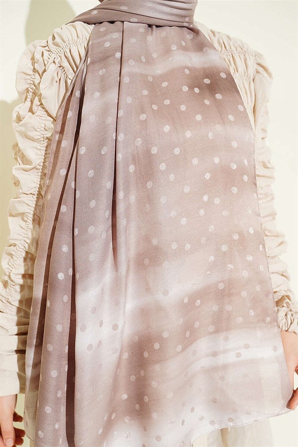 Polka Dot Gradient Scarf Light Mink
