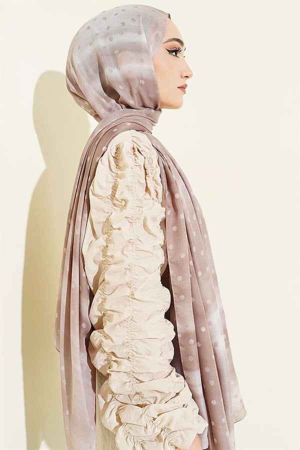 Polka Dot Gradient Scarf Light Mink