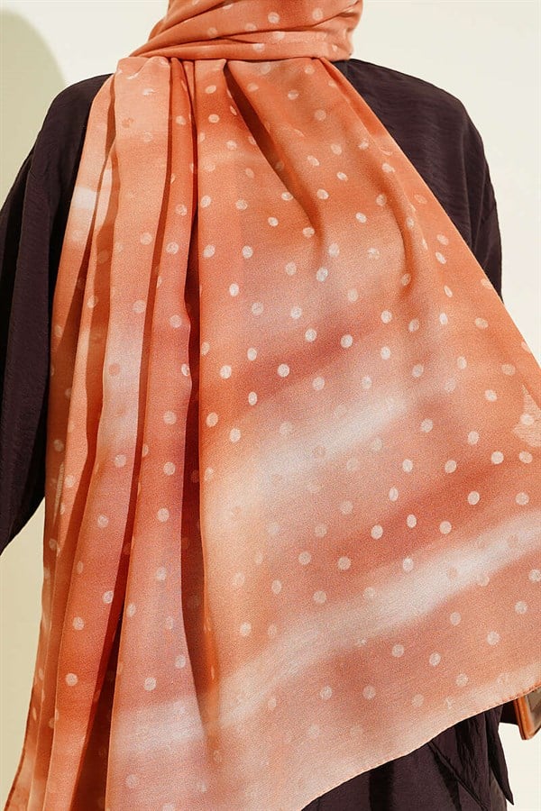 Polka Dot Gradient Scarf Camel