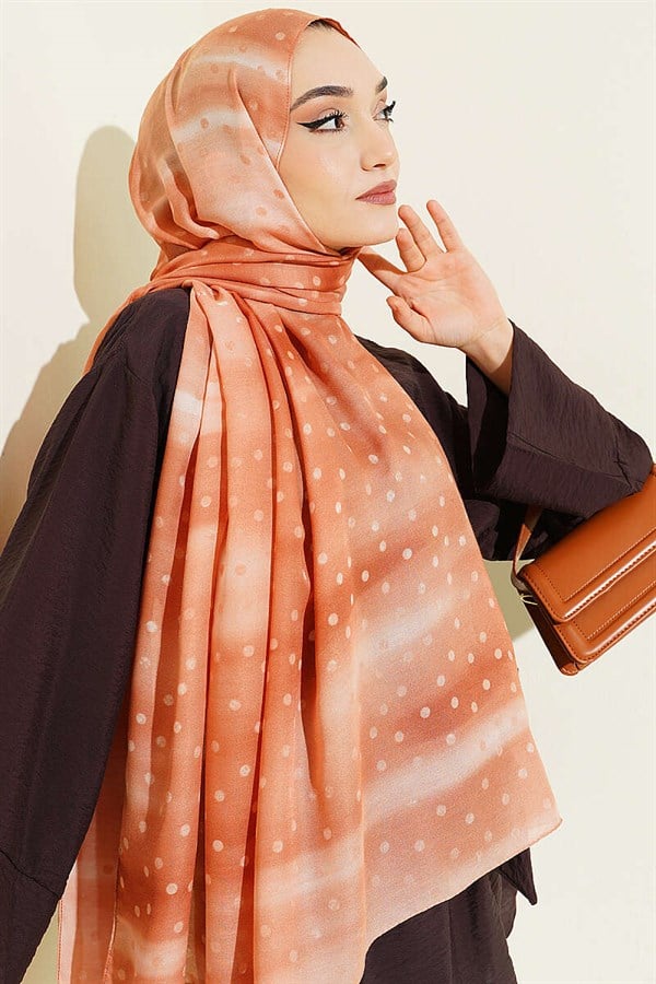 Polka Dot Gradient Scarf Camel