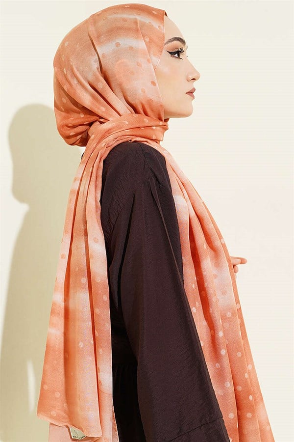 Polka Dot Gradient Scarf Camel