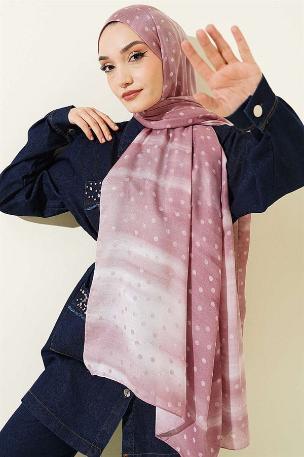 Polka Dot Gradient Scarf, Rose Pink