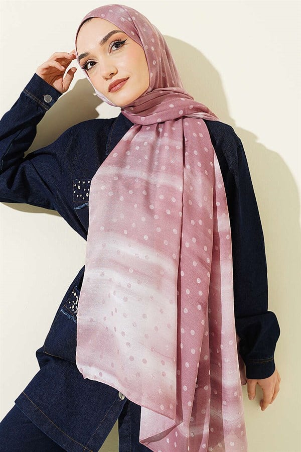 Polka Dot Gradient Scarf, Rose Pink