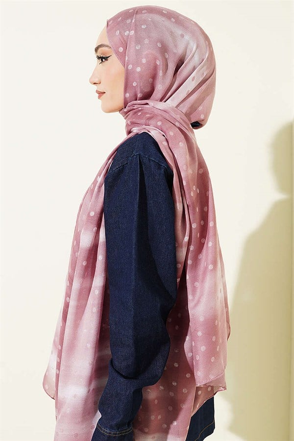 Polka Dot Gradient Scarf, Rose Pink