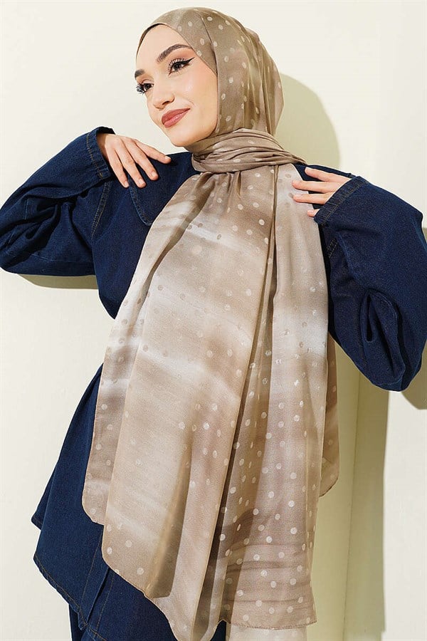 Polka Dot Gradient Scarf Sand Beige