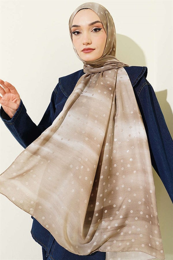 Polka Dot Gradient Scarf Sand Beige