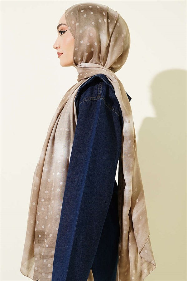 Polka Dot Gradient Scarf Sand Beige