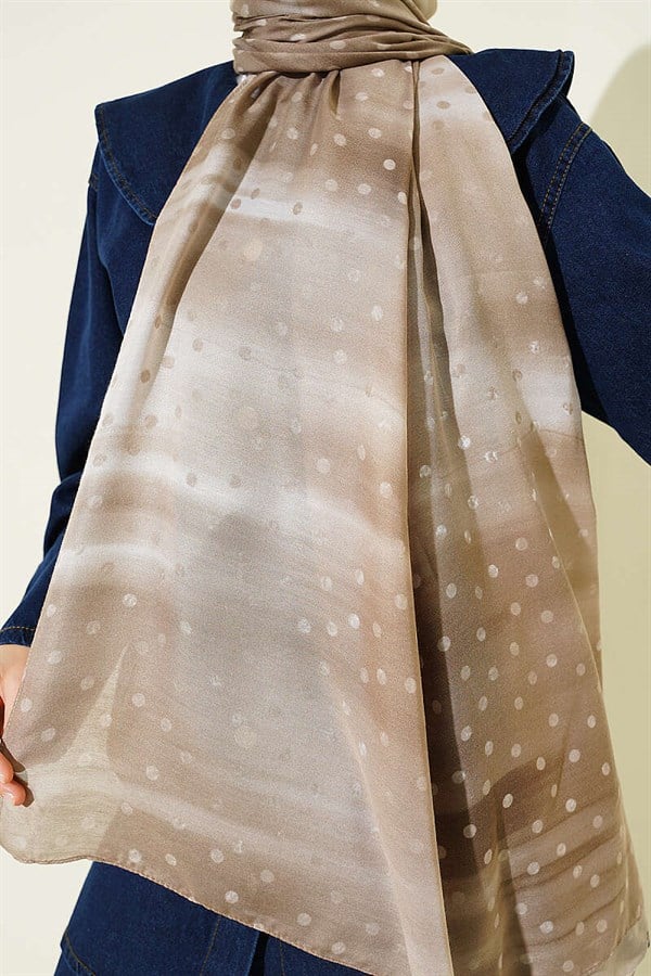Polka Dot Gradient Scarf Sand Beige
